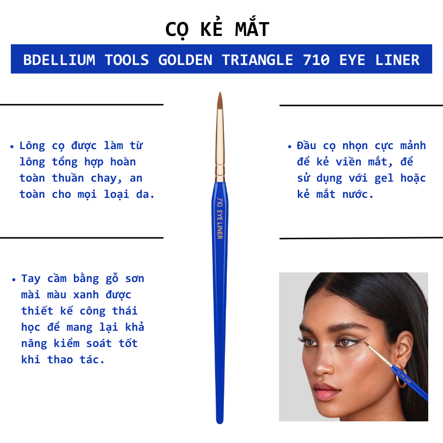Cọ Che Khuyết Điểm Đầu Nhỏ Bdellium Tools Golden Triangle B710 Eye Liner